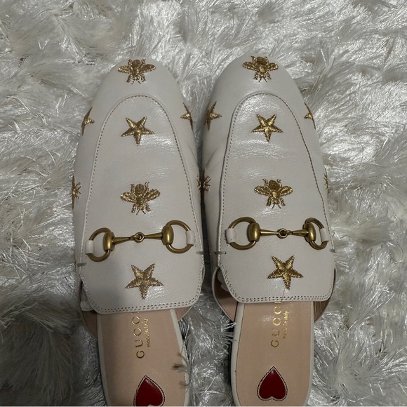 Gucci Princetown Leather Slide Quentin Mystic White Embroidered - Picture 13 of 16
